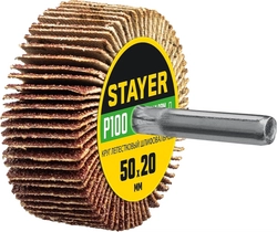 STAYER  d 50 x 20 мм, P100, на шпильке d 6 мм, круг шлифовальный лепестковый (36607-100) 36607-100