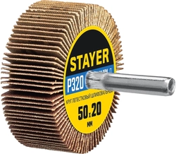 STAYER  d 50 x 20 мм, P320, на шпильке d 6 мм, круг шлифовальный лепестковый (36607-320) 36607-320