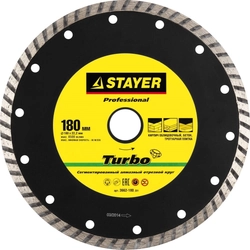 STAYER  Turbo, 180 мм, (22.2 мм, 7 х 2.6 мм), сегментированный алмазный диск, Professional (3662-180) 3662-180_z01