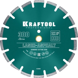 KRAFTOOL  Laser-Asphalt, 300 мм, (25.4/20 мм, 10 х 3.2 мм), сегментный алмазный диск (36687-300) 36687-300