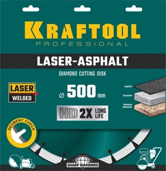 KRAFTOOL  Laser-Asphalt, 500 мм, (25.4/20 мм, 10 х 4.5 мм), сегментный алмазный диск (36687-500) 36687-500