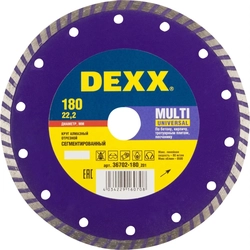 DEXX  Multi Universal, 180 мм, (22.2 мм, 7 х 2.3 мм), сегментированный алмазный диск (36702-180) 36702-180_z01