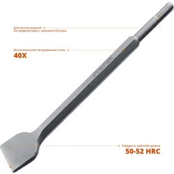 STAYER  Gorilla Force, 40 х 250 мм, SDS-Plus, плоское изогнутое зубило, Professional (29351-00-250) 29354-40-250_z02