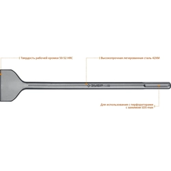 ЗУБР  Буран, 75 x 400 мм, SDS-max, лопаточное зубило, Профессионал (29384-75-400) 29384-75-400_z01