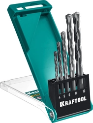 KRAFTOOL  Hard, 5 шт: 4-5-6-8-10 мм, набор сверл по по твёрдым материалам, 29177-H5 29177-H5