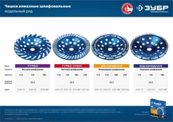 ЗУБР  d 115 мм, двухрядная алмазная шлифовальная чашка, Профессионал (33381-230) 33372-115