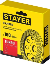 STAYER  Турбо, d 180 мм, сегментированная алмазная шлифовальная чашка (33380-180) 33380-180_z02