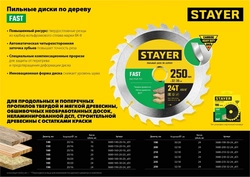 STAYER  Fast, 190 x 20/16 мм, 24Т, быстрый рез, пильный диск по дереву (3680-190-20-24) 3680-190-20-24_z01