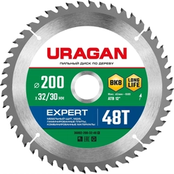 URAGAN  Expert, 200 х 32/30 мм, 48Т, пильный диск по дереву (36802-200-32-48) 36802-200-32-48_z01