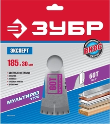 ЗУБР  Мультирез, 185 x 30 мм, 60Т, пильный диск по алюминию, Профессионал (36907-185-30-60) 36907-185-30-60