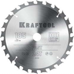 KRAFTOOL  Fast, 185 х 20 мм, 24Т, пильный диск по дереву (36950-185-20) 36950-185-20