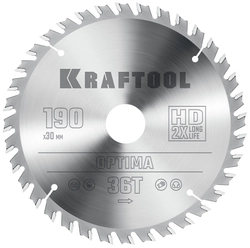 KRAFTOOL  Optima, 190 х 30 мм, 36Т, пильный диск по дереву (36951-190-30) 36951-190-30