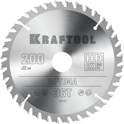 KRAFTOOL  Optima, 200 х 32 мм, 36Т, пильный диск по дереву (36951-200-32) 36951-200-32