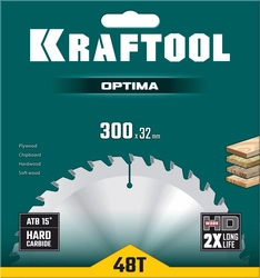 KRAFTOOL  Optima, 300 х 32 мм, 48Т, пильный диск по дереву (36951-300-32) 36951-300-32