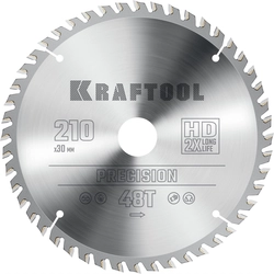 KRAFTOOL  Precision, 210 х 30 мм, 48Т, пильный диск по дереву (36952-210-30) 36952-210-30
