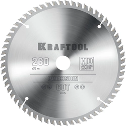 KRAFTOOL  Precision, 260 х 30 мм, 60Т, пильный диск по дереву (36952-260-30) 36952-260-30