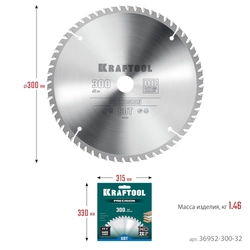 KRAFTOOL  Precision, 300 х 32 мм, 60Т, пильный диск по дереву (36952-300-32) 36952-300-32