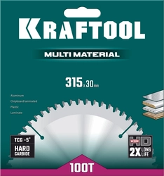 KRAFTOOL  Multi Material, 315 х 30 мм, 96Т, пильный диск по алюминию (36953-315-30) 36953-315-30
