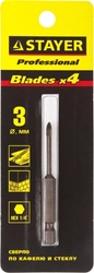 STAYER  3 мм, 4х кромка, HEX 1/4, Сверло по стеклу и кафелю (2985-03) 2985-03_z01