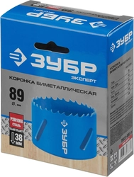 ЗУБР  89 мм, сталь Р6М5, биметаллическая коронка (29531-089) 29531-089_z01