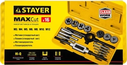 STAYER  MaXCut, 16 предмета, набор метчиков и плашек (28010-H16) 28010-H16_z01