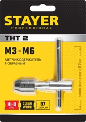 STAYER  THТ2, для М3-М6, Т-образный, метчикодержатель, Professional (28039-T2) 28039-T2_z01