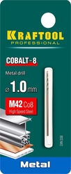 KRAFTOOL  Cobalt, 1.0 х 40 мм, сталь М42, HSS-Co(8%), сверло по металлу (29656-1) 29656-1