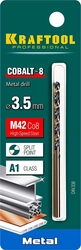 KRAFTOOL  Cobalt, 3.5 х 70 мм, сталь М42, HSS-Co(8%), сверло по металлу (29656-3.5) 29656-3.5