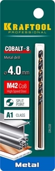 KRAFTOOL  Cobalt, 4.0 х 75 мм, сталь М42, HSS-Co(8%), сверло по металлу (29656-4) 29656-4