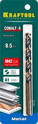 KRAFTOOL  Cobalt, 8.5 х 117 мм, сталь М42, HSS-Co(8%), сверло по металлу (29656-8.5) 29656-8.5