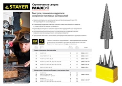 STAYER  4-12 мм, 5 ступеней, сталь HSS, ступенчатое сверло (29660-4-12-5) 29660-4-12-5