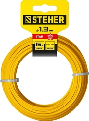 STEHER  ЗВЕЗДА, 1.3 мм, 15 м, леска для триммера (75010-1.3) 75010-1.3