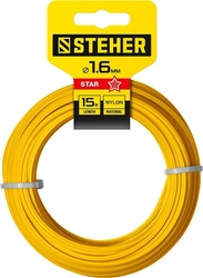 STEHER  ЗВЕЗДА, 1.6 мм, 15 м, леска для триммера (75010-1.6) 75010-1.6