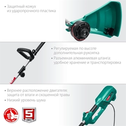 ЗУБР  1300 Вт, ш/с 38 см, сетевой триммер (ТCB-38-1300) ТСВ-38-1300