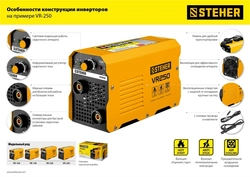 STEHER  ММА, 190 А, сварочный аппарат инверторный, макс. электрод Ø 4.0 мм (VR-190) VR-190