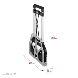 STAYER  PROTruck, до 120 кг, из алюминиевого сплава, платформа 48.5 х 35 см, колеса d 16 см, вес 5 кг, складная хозяйственная тележка (38755-120) 38755-120