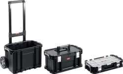 KETER  SMART ROLLING, 564 х 373 х 700 мм, (22″), набор пластиковый ящик-тележка + ящик для инструментов + ящик органайзер (38390-22) 38390-22