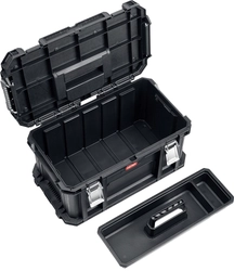 KETER  SMART ROLLING, 564 х 373 х 700 мм, (22″), набор пластиковый ящик-тележка + ящик для инструментов + ящик органайзер (38390-22) 38390-22