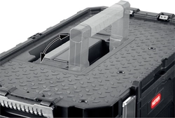 KETER  SMART ROLLING, 564 х 373 х 700 мм, (22″), набор пластиковый ящик-тележка + ящик для инструментов + ящик органайзер (38390-22) 38390-22