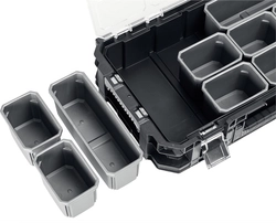 KETER  SMART ROLLING, 564 х 373 х 700 мм, (22″), набор пластиковый ящик-тележка + ящик для инструментов + ящик органайзер (38390-22) 38390-22