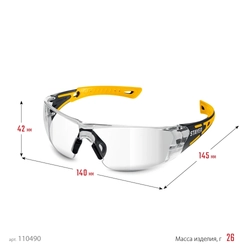 STAYER  MX-9, открытого типа, прозрачные, защитные очки с двухкомпонентными дужками (110490) 110490