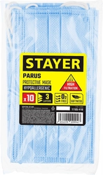 STAYER  Parus, 10 шт, трехслойная техническая маска (11105-H10) 11105-H10
