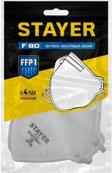STAYER  F-80, класс защиты FFP1, плоская, фильтрующая полумаска (11112) 11112_z01