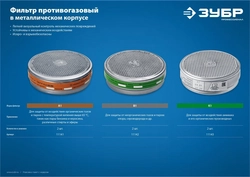ЗУБР  марка А1, два фильтра в упаковке, фильтры для РПГ-67, Профессионал (11141) 11141_z02
