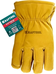 KRAFTOOL  EXTREM WINTER, XL, утеплённые, от мех. воздействий, кожаные перчатки (1137-XL) 1137-XL