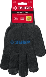ЗУБР  L-XL, трикотажные, покрытие ПВХ (точка), утеплённые перчатки (11462-XL) 11462-XL