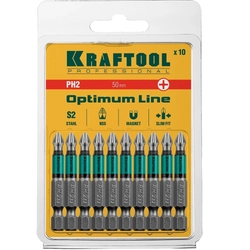 KRAFTOOL  Optimum, PH2, 50 мм, 10 шт, биты (26122-2-50-10) 26122-2-50-10