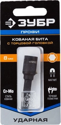 ЗУБР  8 мм, 50 мм, магнитная, ударная бита с торцевой головкой, Профессионал (26375-08) 26375-08