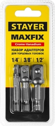 STAYER  Maxfix, 50 мм, 3 шт, адаптеры для торцовых головок (26656-H3) 26656-H3