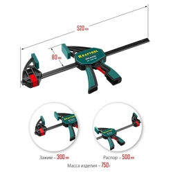 KRAFTOOL  GP-300/85, 300 х 85 мм, пистолетная струбцина (32226-30) 32226-30_z01